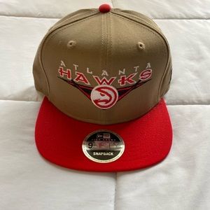 Atlanta Hawks New Era Two-Tone Color Pack 9FIFTY Snapback Hat - Tan/Scarlet